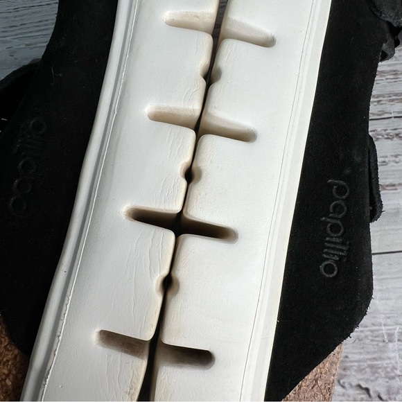 Birkenstock Papillio Arizona Platform Suede Leather Chunky Suede Black Size 41 - Picture 8 of 10